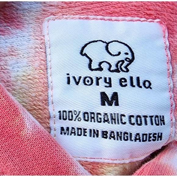 Ivory Ella Tie-dye Hoodie Sweatshirt  size Medium Oversized Rainbow Elephant NEW - Picture 6 of 10